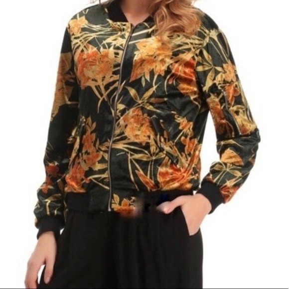 Zara Velvet Bomber Jacket - Picture 2 of 7